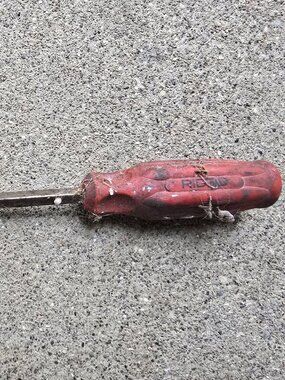 Vintage Ridgid Red Handle Flathead Screwdriver Heavy Duty USA Made Tool
